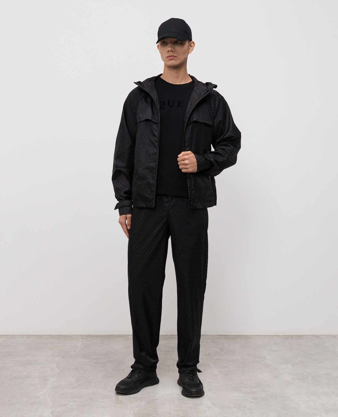 

Black printed sports jacket Alexander McQueen