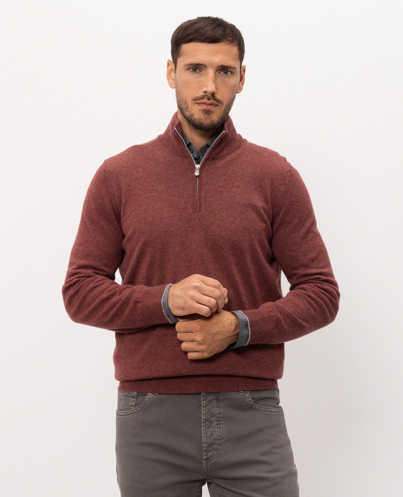 

Burgundy cashmere jumper Brunello Cucinelli