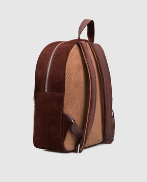 Brunello Cucinelli Children's brown suede backpack BSFNTB135