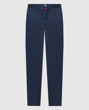 Kiton Blue jeans with logo patch UPLACK0622H