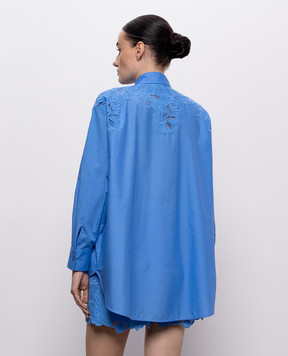 Ermanno Scervino Life Blue shirt with embroidery D484K301KDK