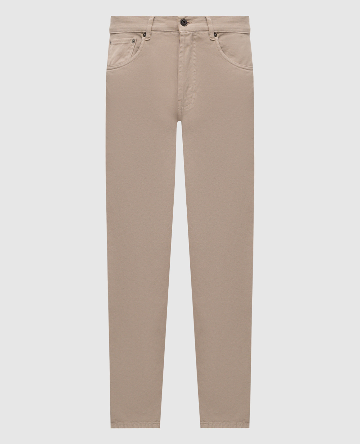 

Beige jeans with logo patch Pini Parma
