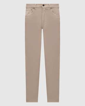 Pini Parma Beige jeans with logo patch JEACOWSTAU