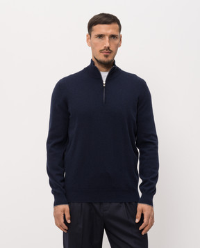 Brunello Cucinelli Blue cashmere jumper with zipper M2200124