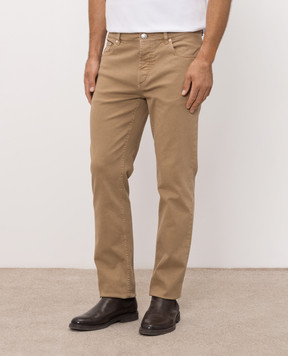 Brunello Cucinelli Brown jeans with embroidered emblem M277PB3210