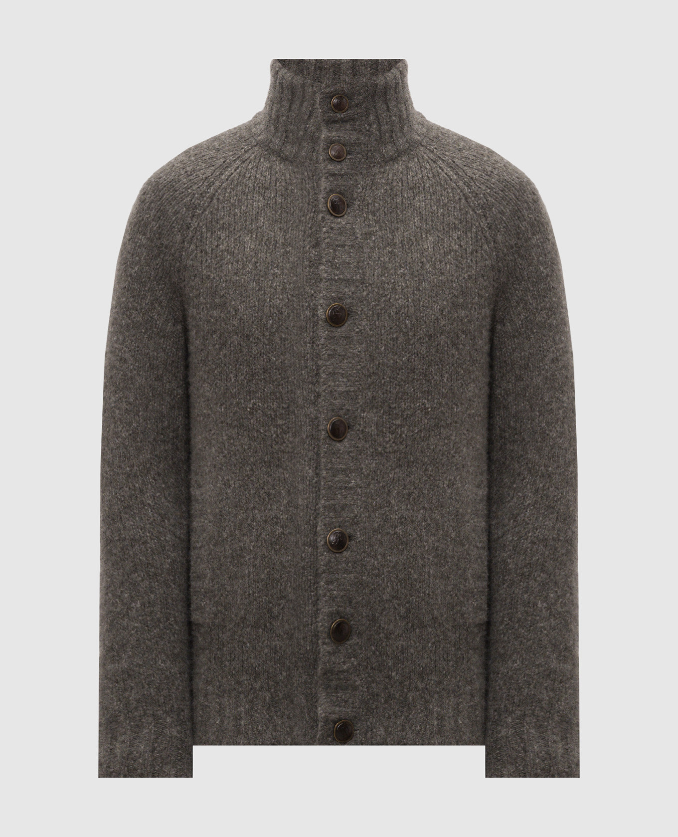 Gray cashmere and silk cardigan