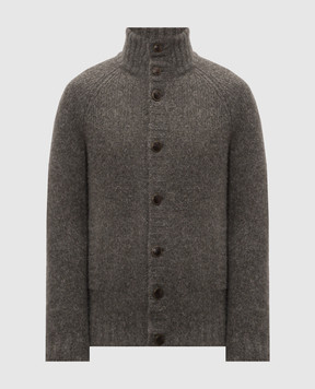 Brunello Cucinelli Gray cashmere and silk cardigan MET302106