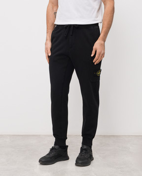 Stone Island Blue joggers with logo patch L1S156200021S0051