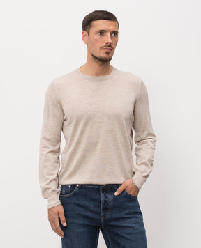 Brunello Cucinelli Beige wool and cashmere sweater M2400100