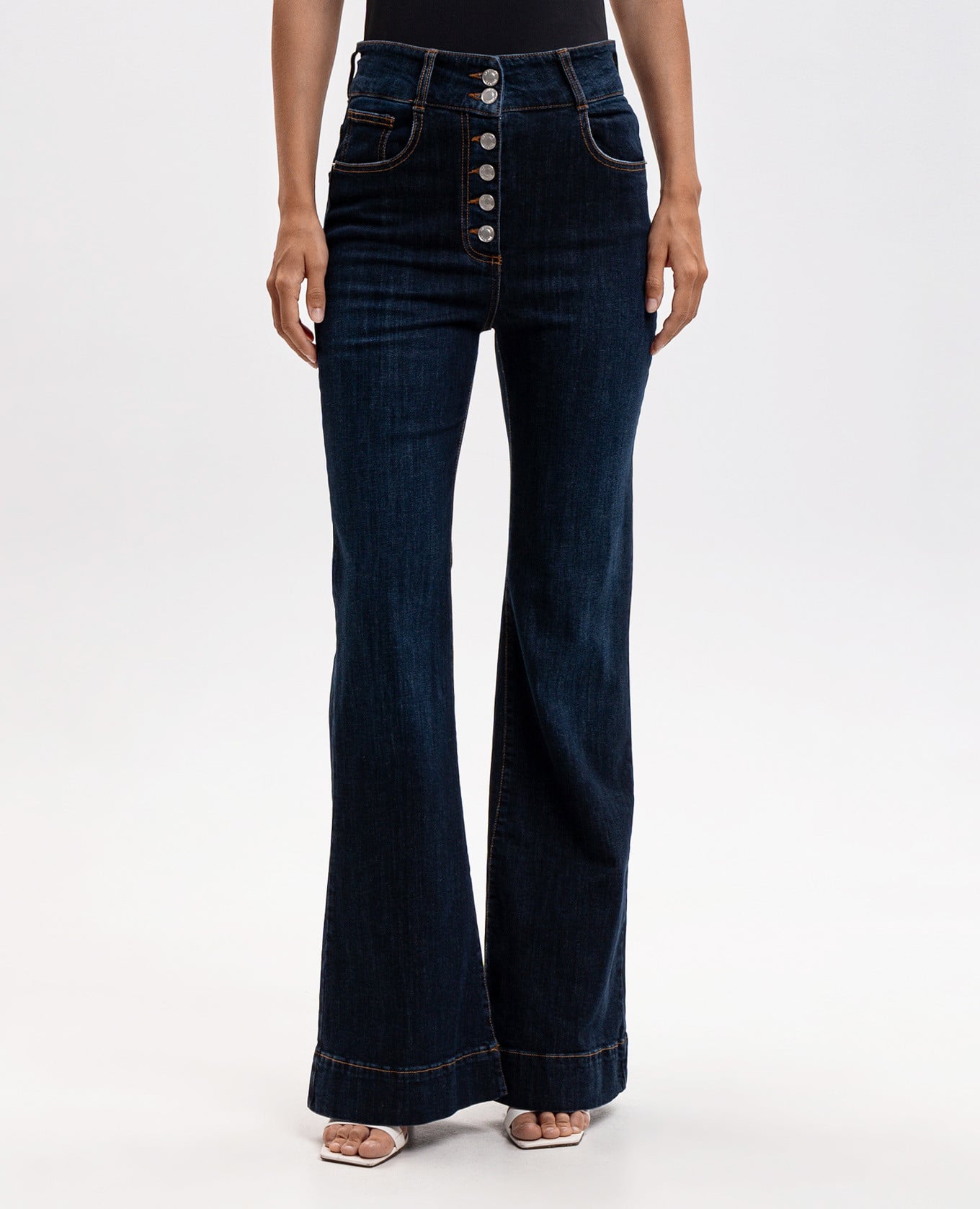 Blue flared jeans with patch Twinset 3