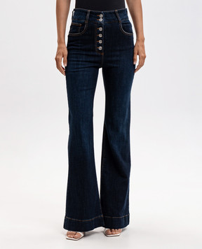 Twinset Blue flared jeans with patch 262AP2090