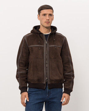 Stefano Ricci Brown sheepskin coat with zipper M7J6300340LACONY