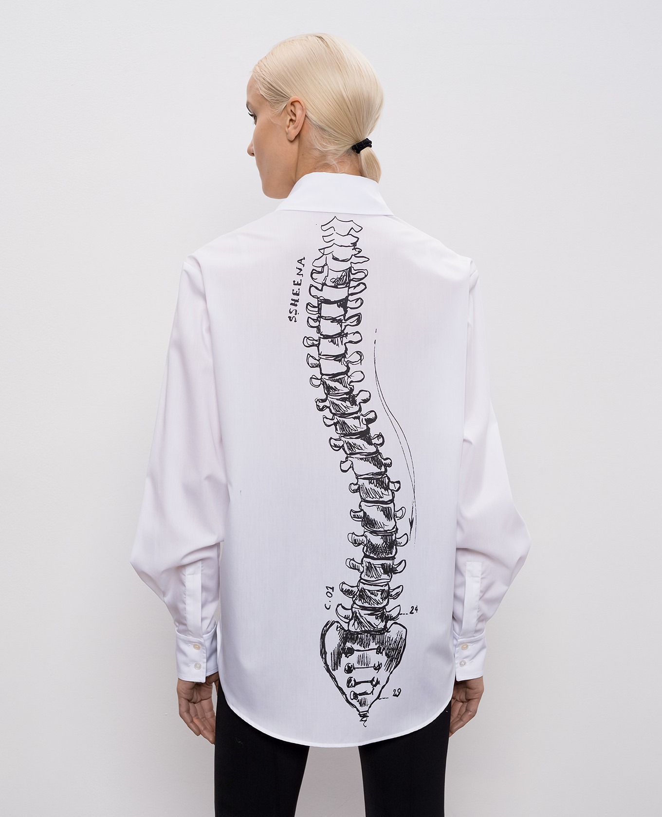 Cratere white shirt with contrast print SSHEENA 4
