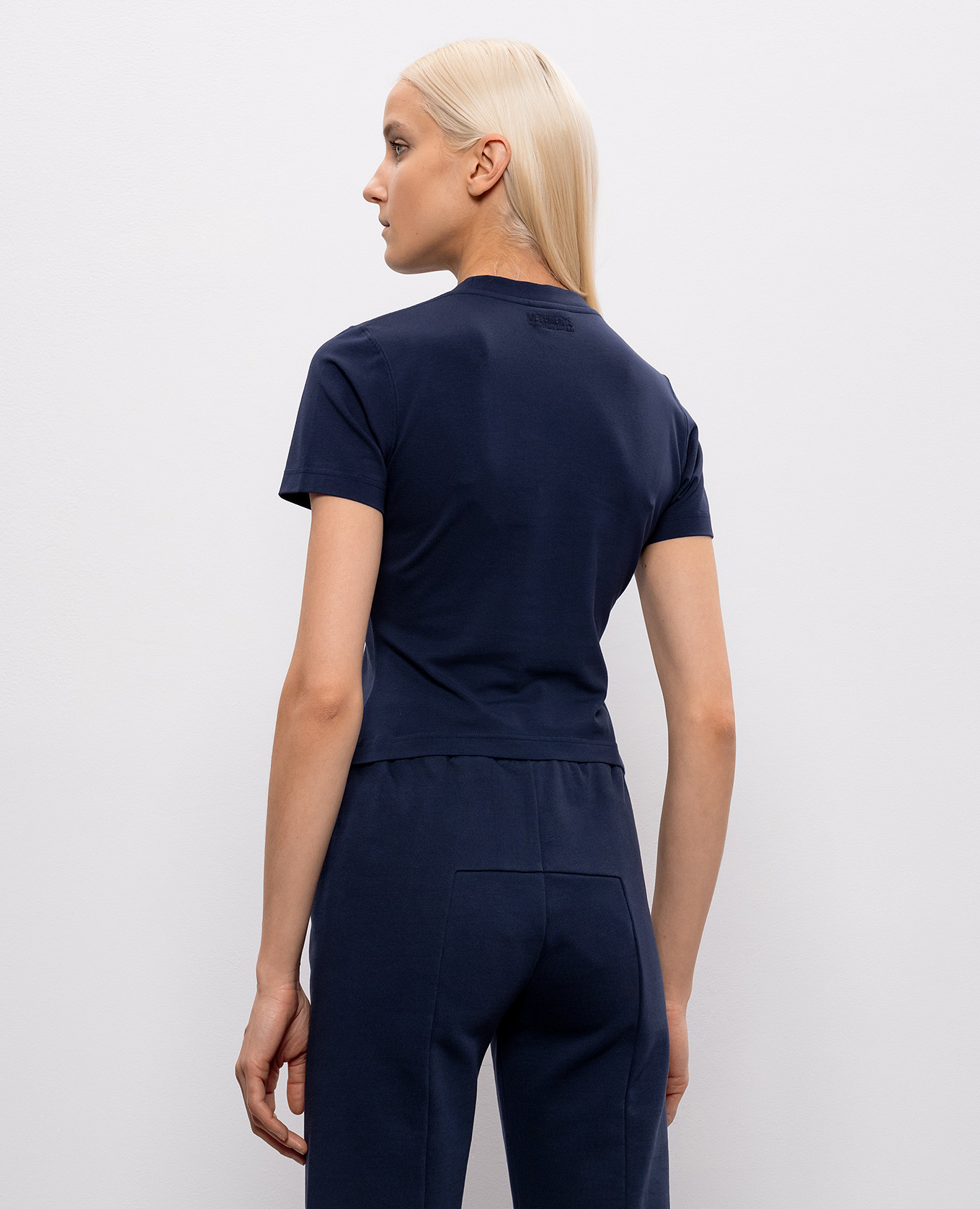 

Blue cropped T-shirt with print Vetements