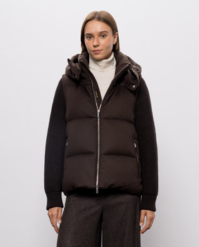 MooRER Brown GHIARA wool and cashmere down jacket GHIARALS9