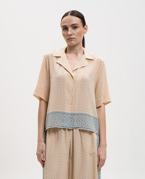 Ermanno Scervino Beige printed silk blouse D482K767XZF