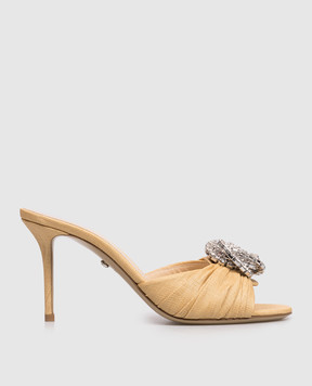 Mach&Mach Beige Galaxy mules with crystals S086485LIN