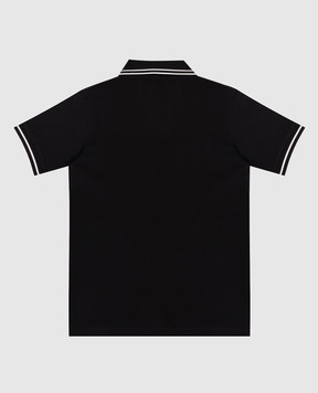 Stone Island Children's black polo shirt with logo patch L1S162200001S00181012