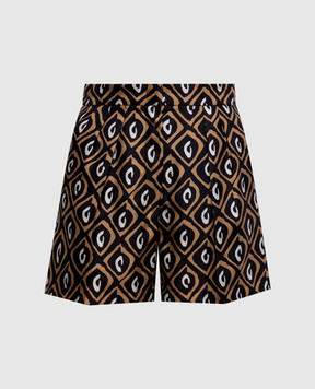 Max Mara Black QUINOA printed silk shorts MXMQUINOA