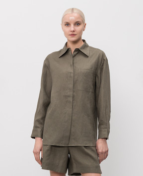 Max & Co Gattoni khaki linen shirt MCOGATTONI