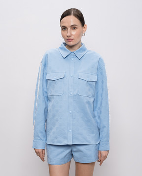 Casablanca Blue shirt with a braid pattern WSP26SH23701
