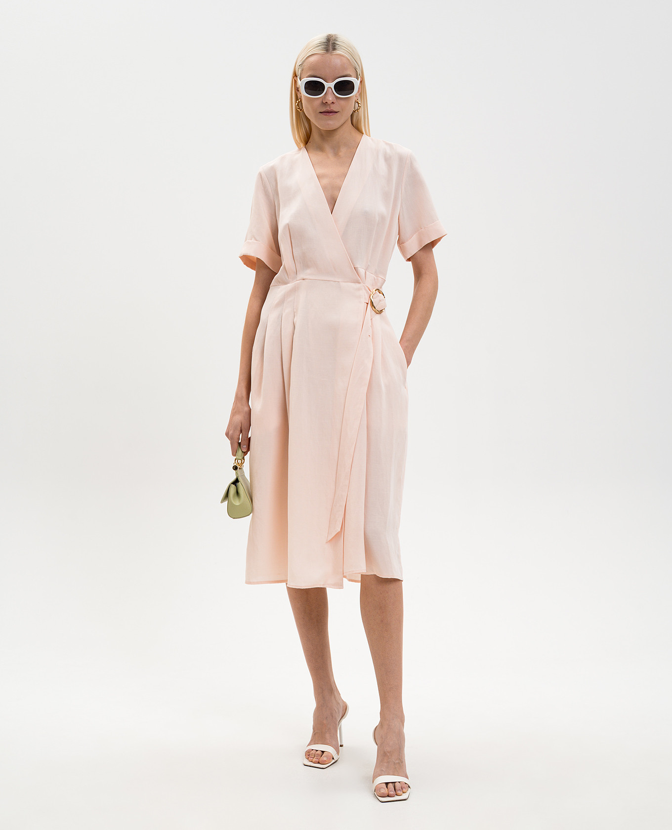 

Pink dress with linen Twinset