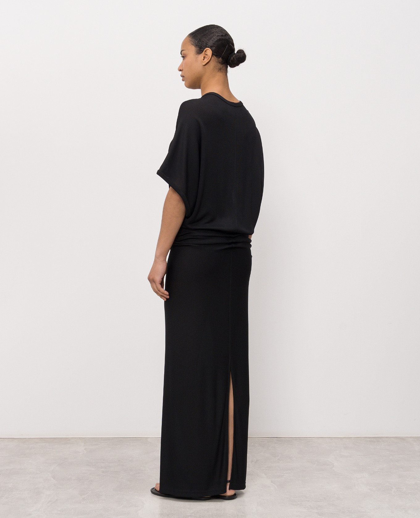 Black Delyra dress with drapery The Row 3