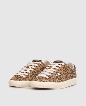 AUTRY Windscape brown suede sneakers with animal print A1UNSCLWDY01