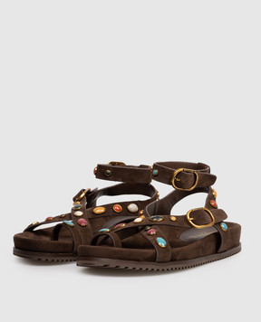Twinset Brown suede sandals 261TGT066