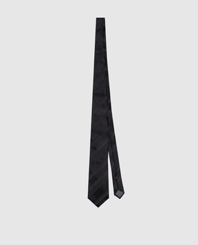 Brunello Cucinelli Black striped silk tie MY8610018