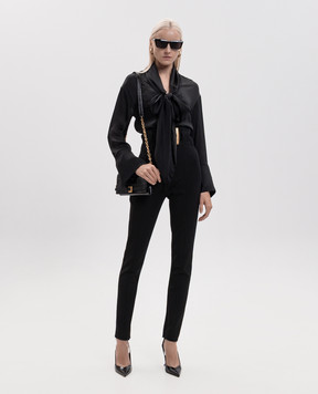 Balmain Black silk blouse HF1HS490SB04