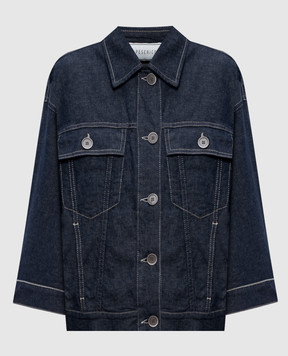 Peserico Blue denim jacket with linen S21559L1207934