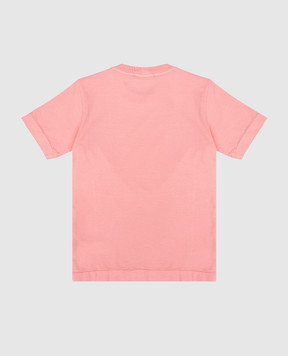 Stone Island Children's pink T-shirt with logo patch L1S162100002S004714