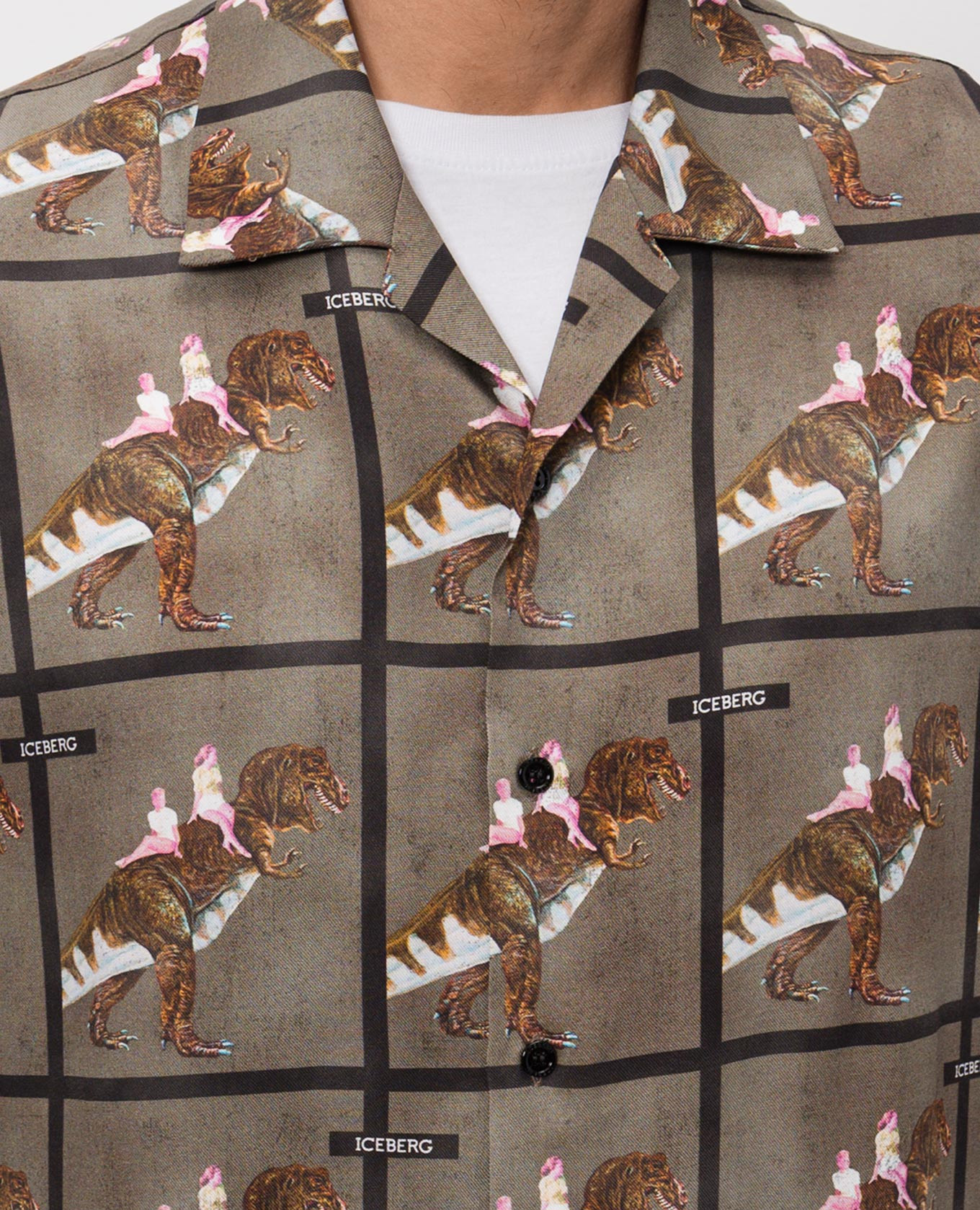 

Checked shirt with logo patch Iceberg, Brown