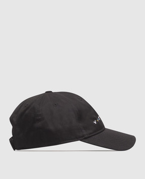 Vetements Black cap with contrasting logo embroidery UE54CA140Bw