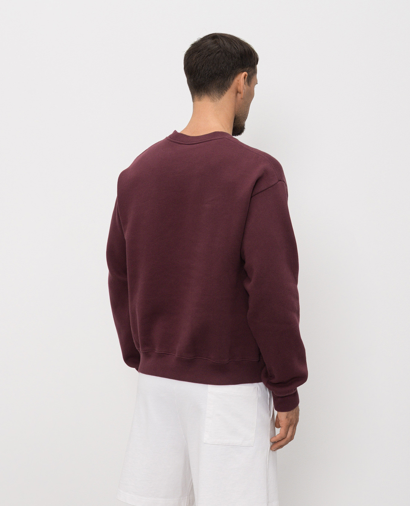 

Burgundy sweatshirt with logo embroidery Sporty & Rich