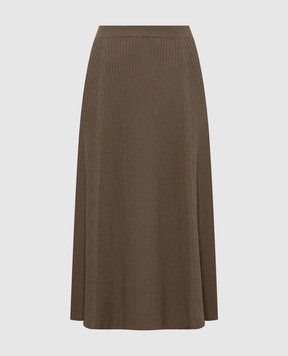 JOSEPH Hallie beige ribbed wool midi dress JF010113