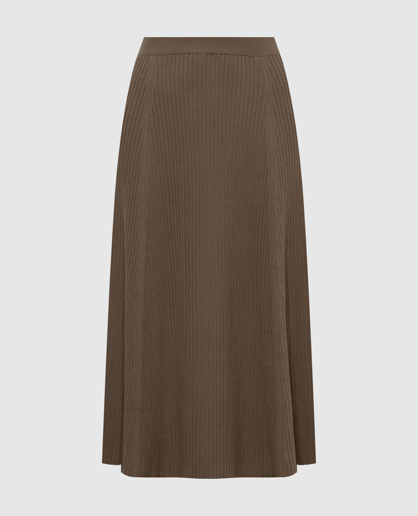 Hallie beige ribbed wool midi dress