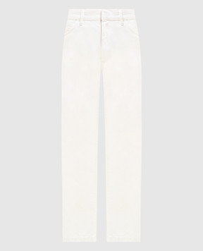 Maison Margiela MM6 White jeans with logo patch S62LB0213M30071