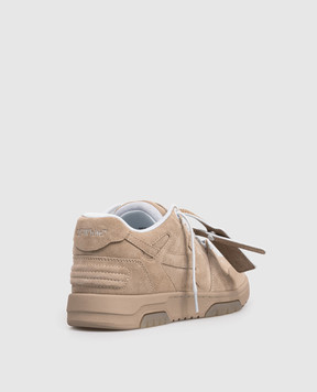 Off-White Out Of Office brown suede sneakers OWIA259F25LEA009