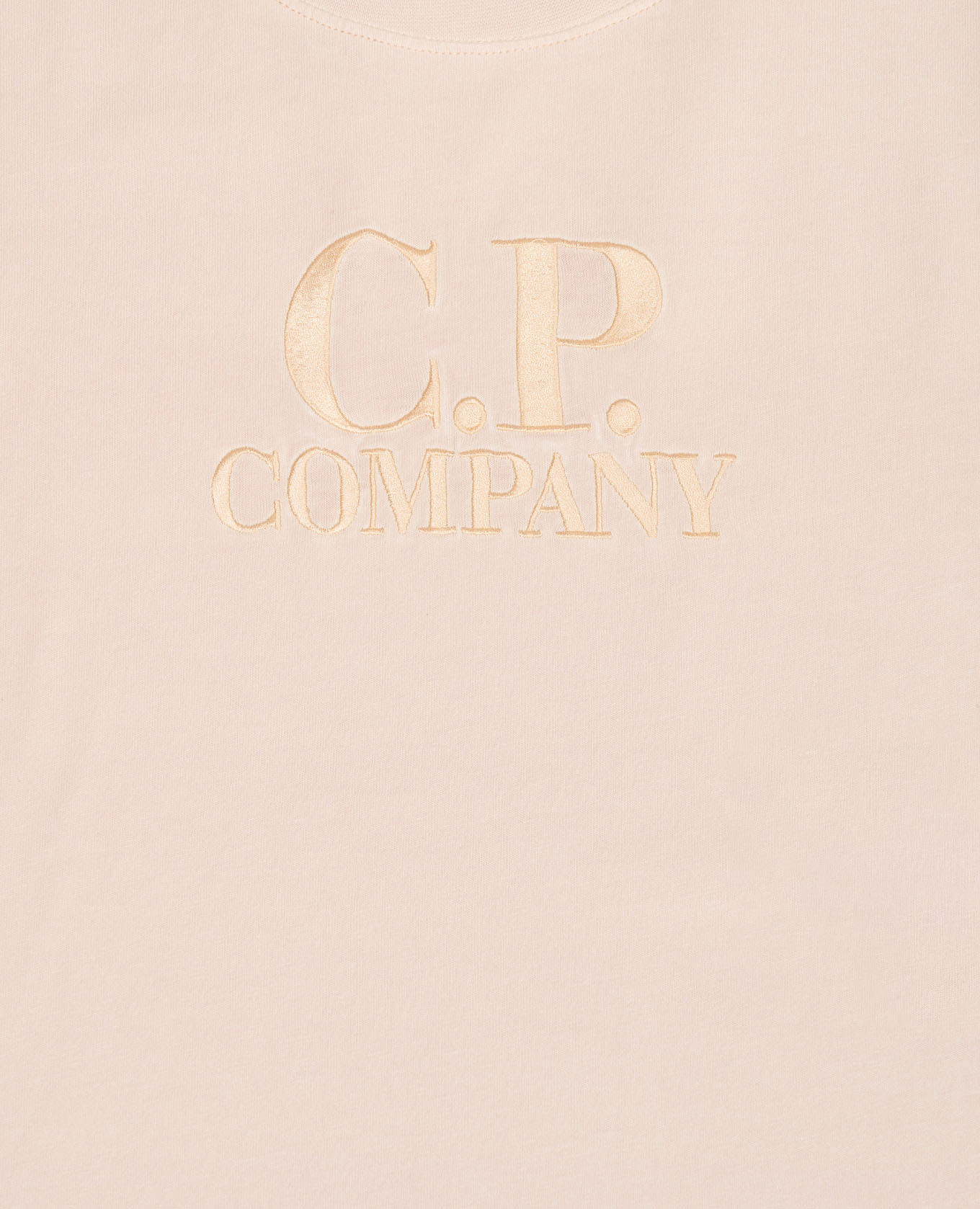 Beige T-shirt with logo embroidery C.P. Company 3