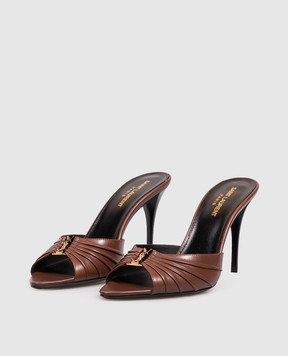 Saint Laurent BABYLONE brown leather mules 799606AADF0