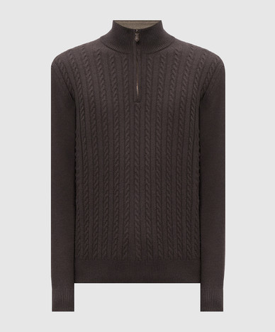 Patterned wool and cashmere sweater