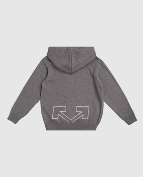 Off-White Children's gray hoodie with wool 44BHU001F5K001
