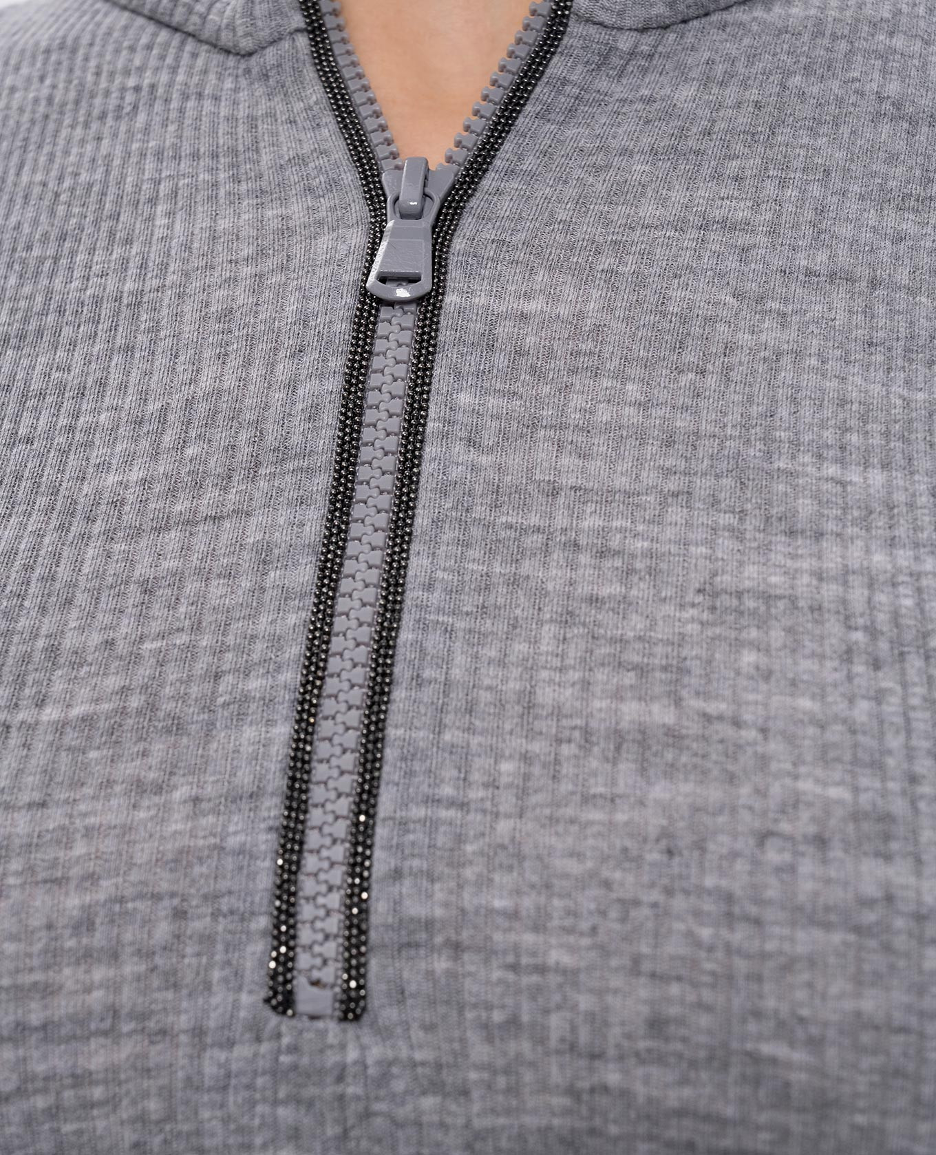 

Gray wool top with monil chain Brunello Cucinelli, Grey