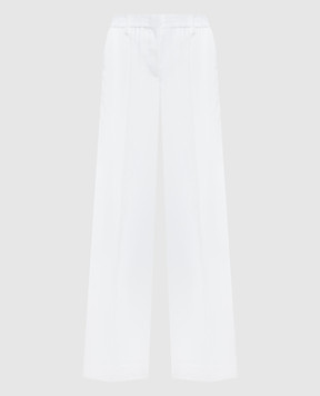 Brunello Cucinelli White pants with a monil chain M0F91P9174