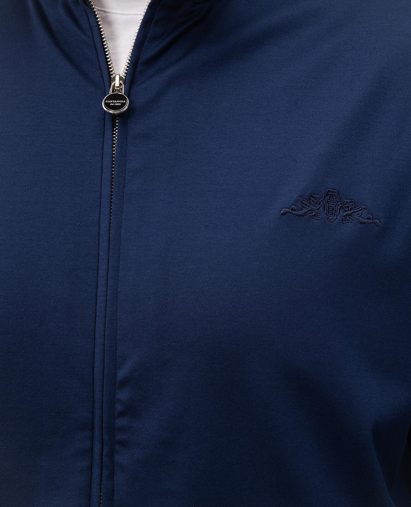 Blue sports jacket with embroidered emblem Castangia dal 1850 5