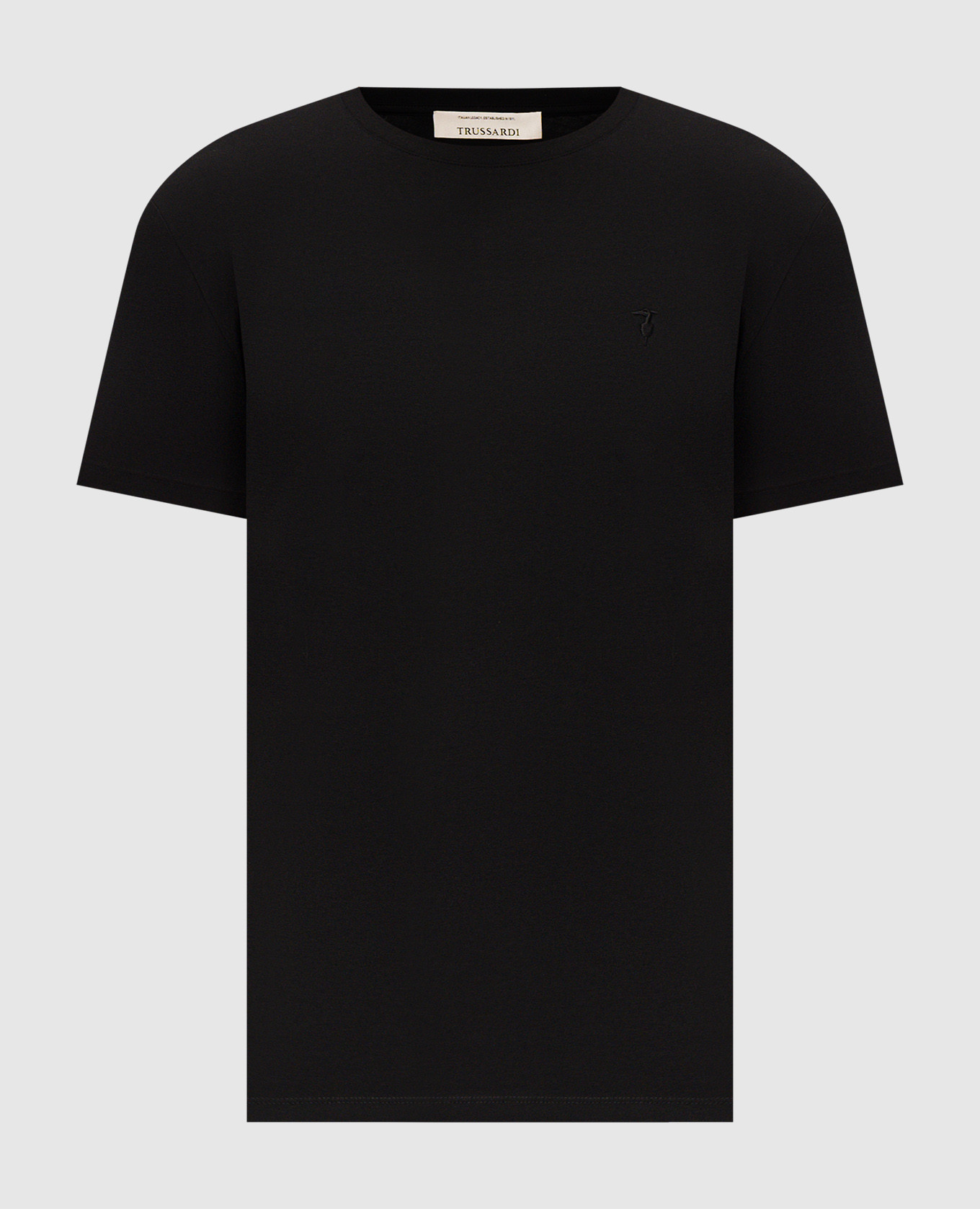 Black T-shirt with embroidered emblem