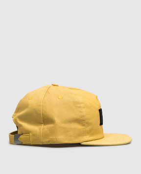 Rhude Yellow leather cap with logo embroidery RHFW26HA01741
