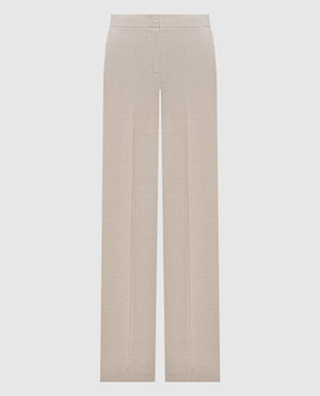 Twinset Gray linen pants with lurex 261TT2521